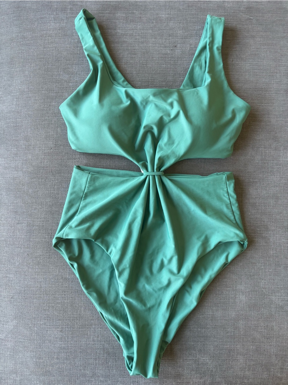 Cupshe Change of Heart Mint Green Cutout Halter Monokini Swimsuit - Size L